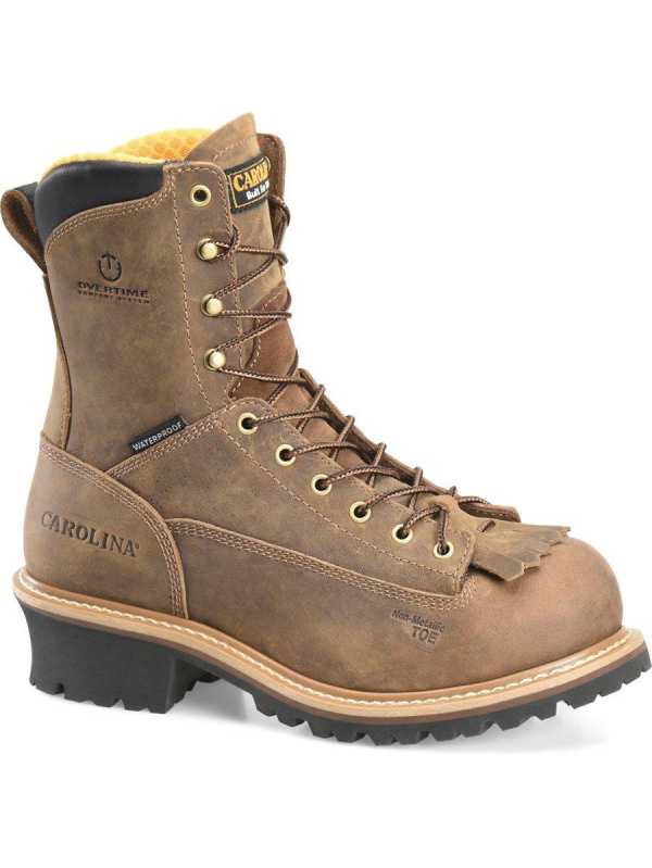 Carolina Men's Poplar 8” Comp Toe WP Logger Work Boot - Brown - CA9828