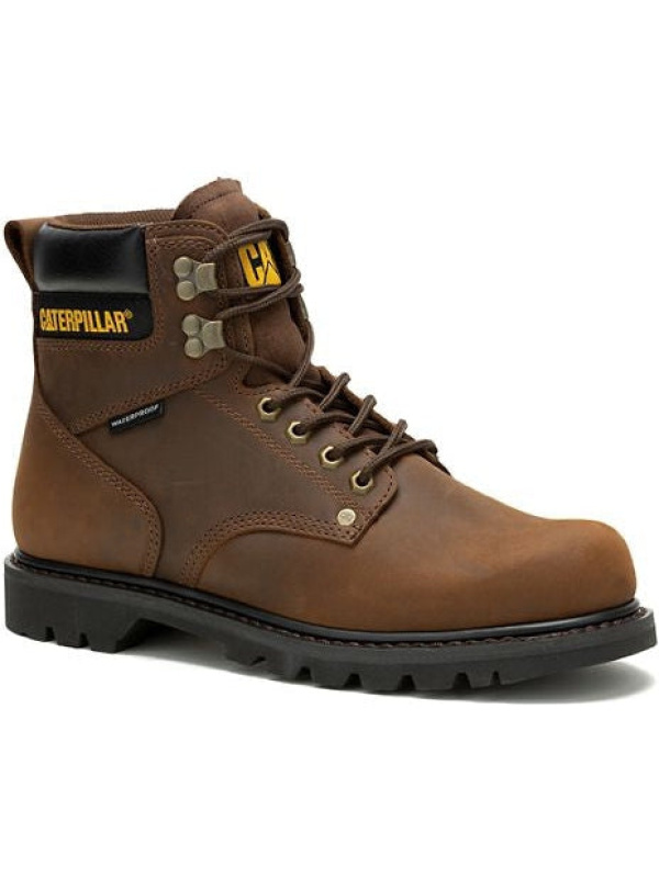 Cat Men's Second Shift Soft Toe WP Slip Resist Work Boot -Brown- P51086