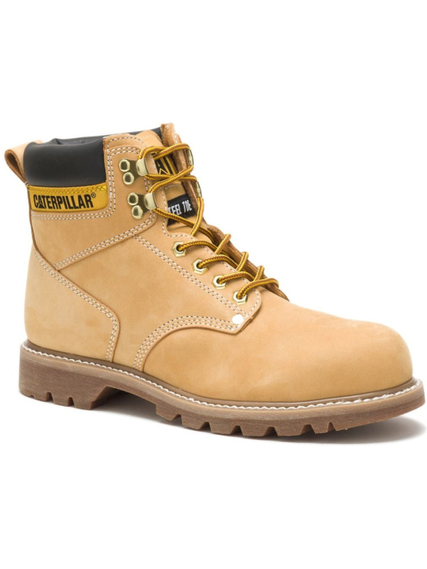 CAT Men's Second Shift Steel Toe Work Boot - Honey Nubuck - P89162
