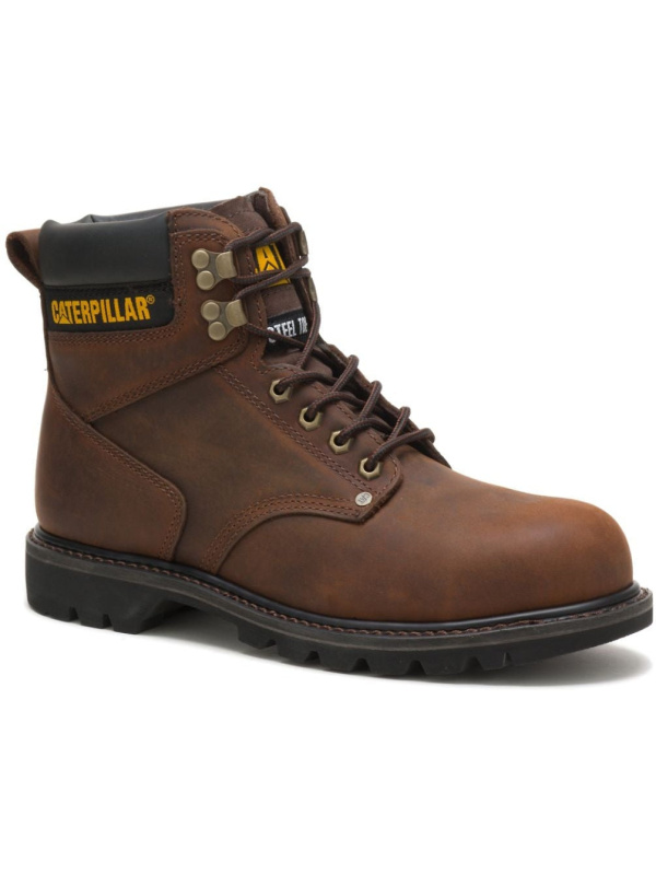 CAT Men's Second Shift Steel Toe Work Boot - Dark Brown - P89586