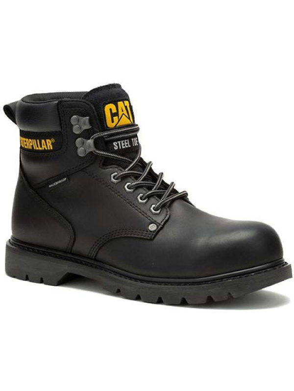 Cat Men's Second Shift Steel Toe WP Slip Resist Work Boot -Black- P91658