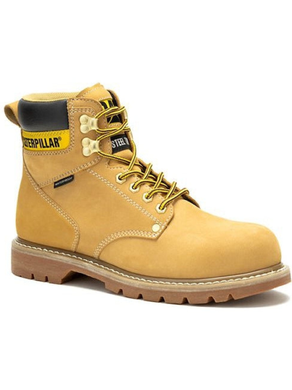 Cat Men's Second Shift Steel Toe WP Slip Resist Work Boot -Honey- P91659