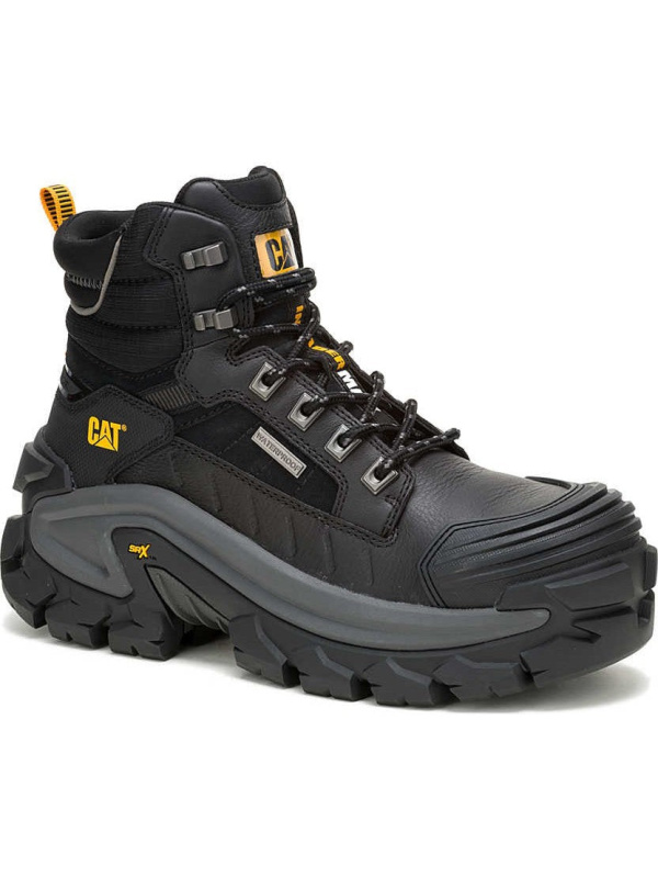 Cat Men's Invader Max Comp Toe WP Slip Resistant Work Boot -Black- P91728