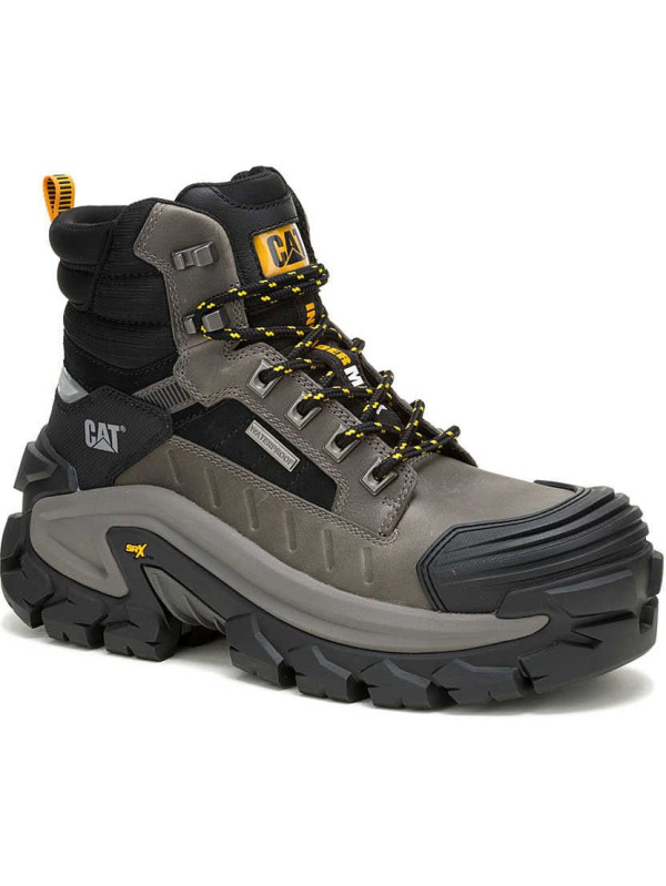 Cat Men's Invader Mid Vent Comp Toe WP Slip Resistant Work Boot -Black- P91756