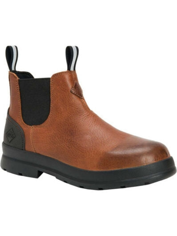 Muck Men's Chore Farm Leather Chelsea WP Work Boot - Brown - CCLP-901
