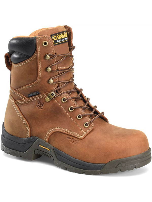 Carolina Men's Bruno Hi 8" Soft Toe WP Slip Resist Work Boot -Brown- CA8020