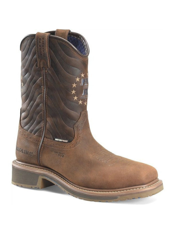 Carolina Men's Pipeline 10" Comp Toe WP Roper Work Boot -Brown- CA8541