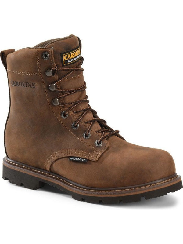 Carolina Men's Installer 8" Steel Toe WP Slip Resisting Work Boot -Brown- CA3557