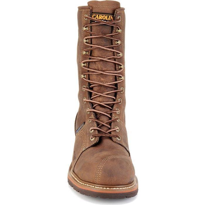 Carolina Men's Linesman 10" Soft Toe WP Slip Resist Work Boot -Brown- CA904 - Image 4