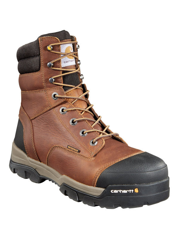 Carhartt Men's Ground Force 8" Comp Toe WP Work Boot - Brown - CME8355