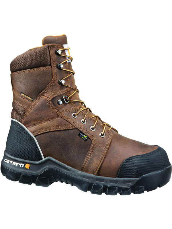 Carhartt Men's 8" Comp Toe Metguard WP Work Boot Brown CMF8720