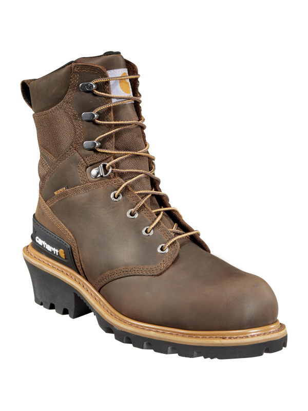 Carhartt Men's 8" Comp Toe WP Logger Work Boots - Brown - CML8360
