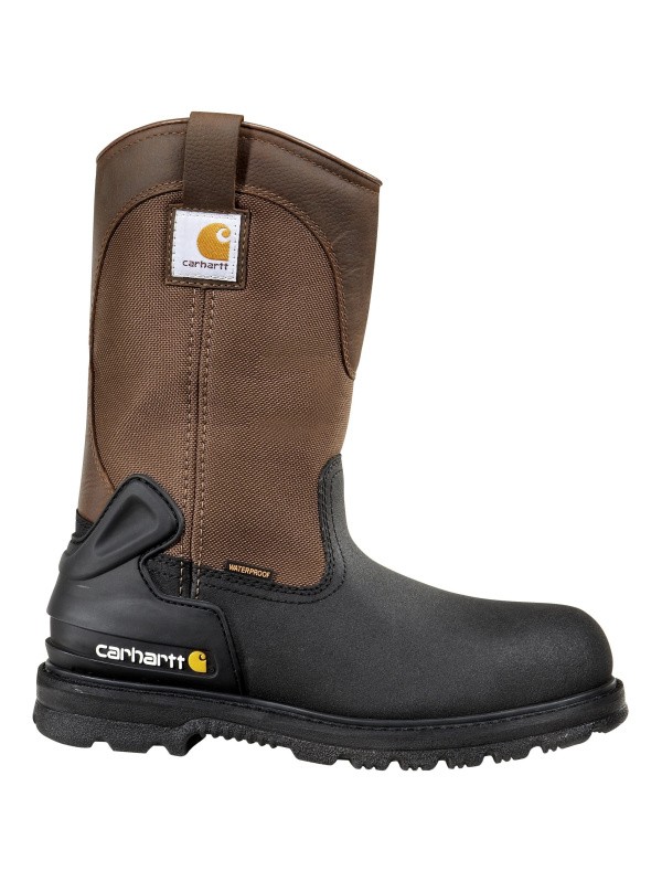 Carhartt Men's 11" Steel Toe Ins WP Wellington Work Boot Brown CMP1259