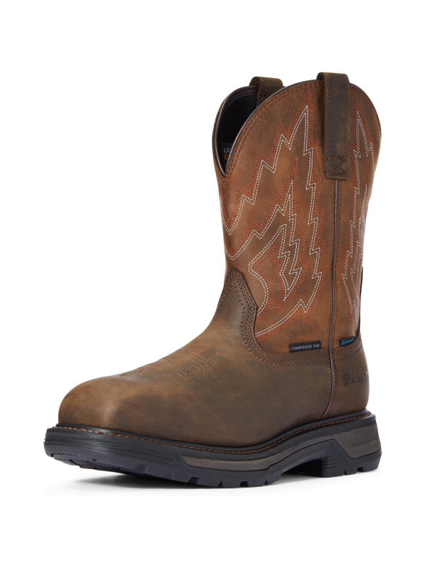Ariat Men's Big Rig Comp Toe WP Western Work Boot - Brown - 10033993