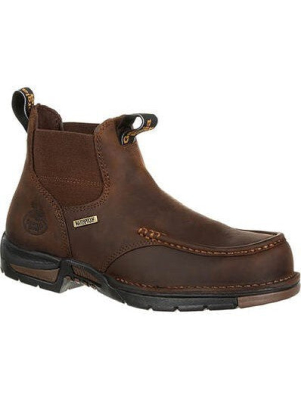 Georgia Men's Athens 5" Moc Toe WP Chelsea Work Boot -Brown- GB00156