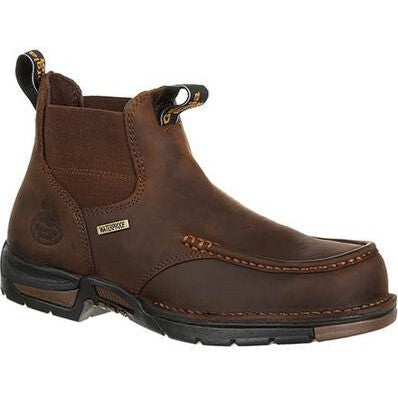 Georgia Men's Athens 5" Moc Toe WP Chelsea Work Boot -Brown- GB00156