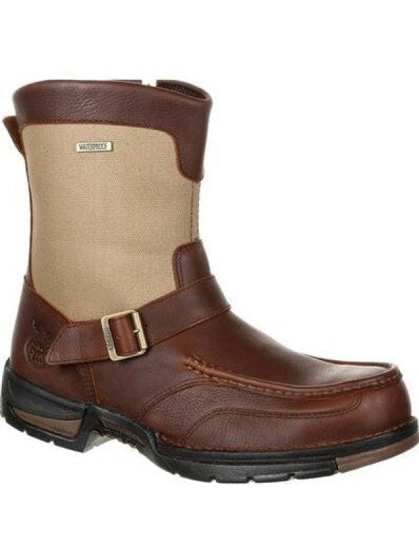 Georgia Men's Athens 8" Soft Toe WP Side Zip Work Boot- Brown- GB00245