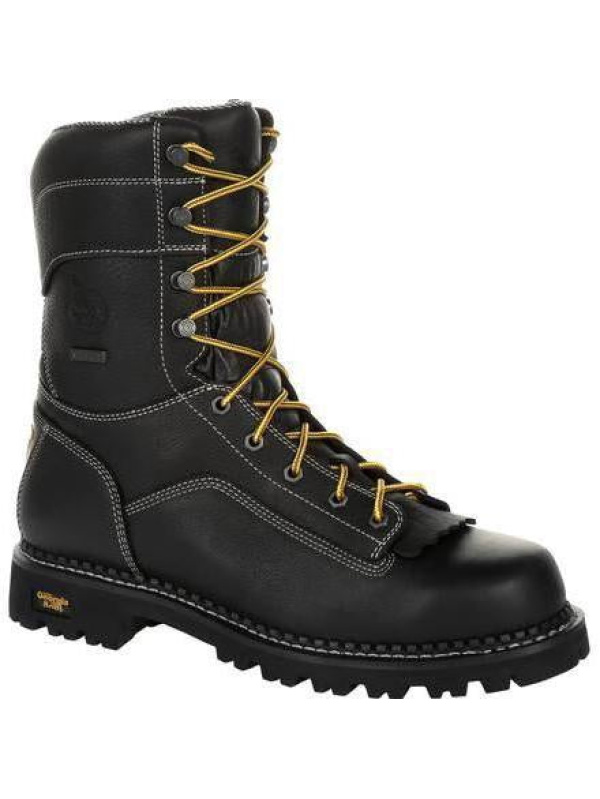 Georgia Men's Amp LT Logger 9" Comp Toe WP Work Boot - Black - GB00272