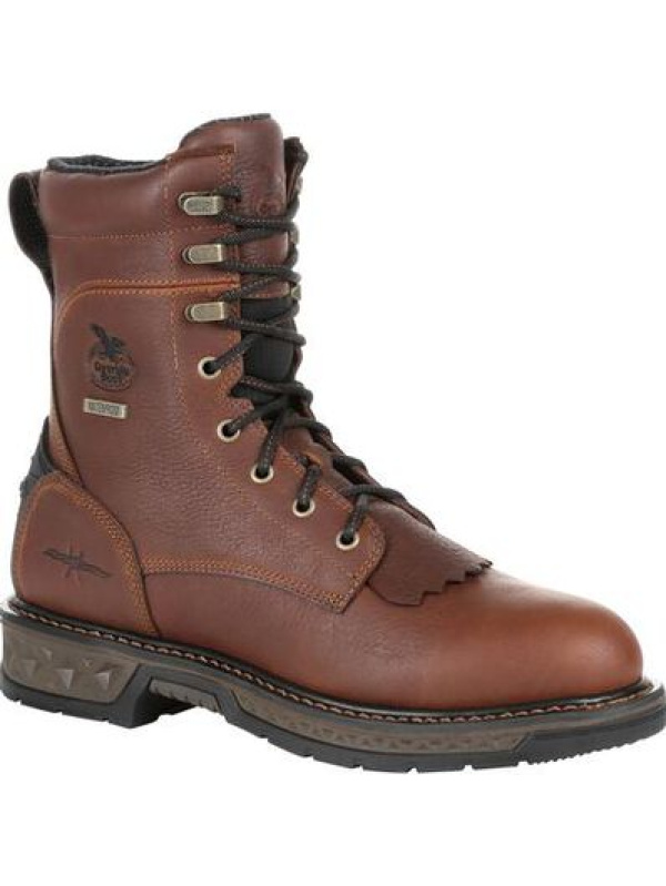 Georgia Men's Carbo Tec LT 8" Soft Toe WP Lacer Work Boot -Brown- GB00309
