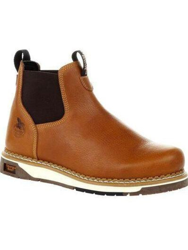 Georgia Men's AMP LT Wedge Soft Toe Chelsea Work Boot - Brown - GB00346