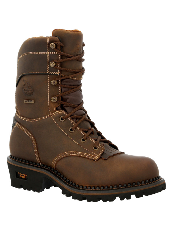 Georgia Men's AMP LT Logger 9" Comp Toe WP 600G Ins Work Boot- GB00491