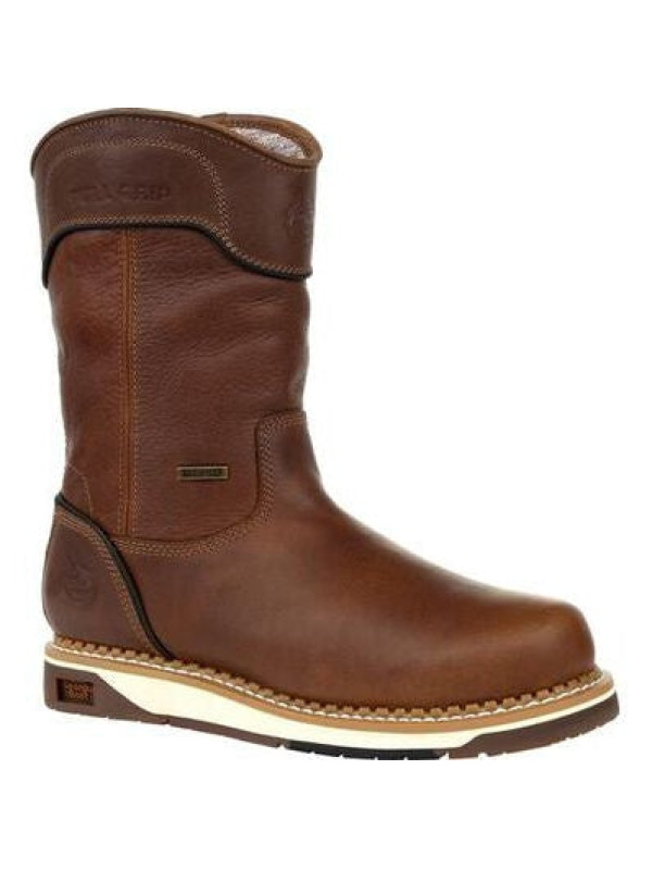 Georgia Men's Amp Lt Wedge 10" WP Steel Toe Pull Work Boot -Brown- GB00517
