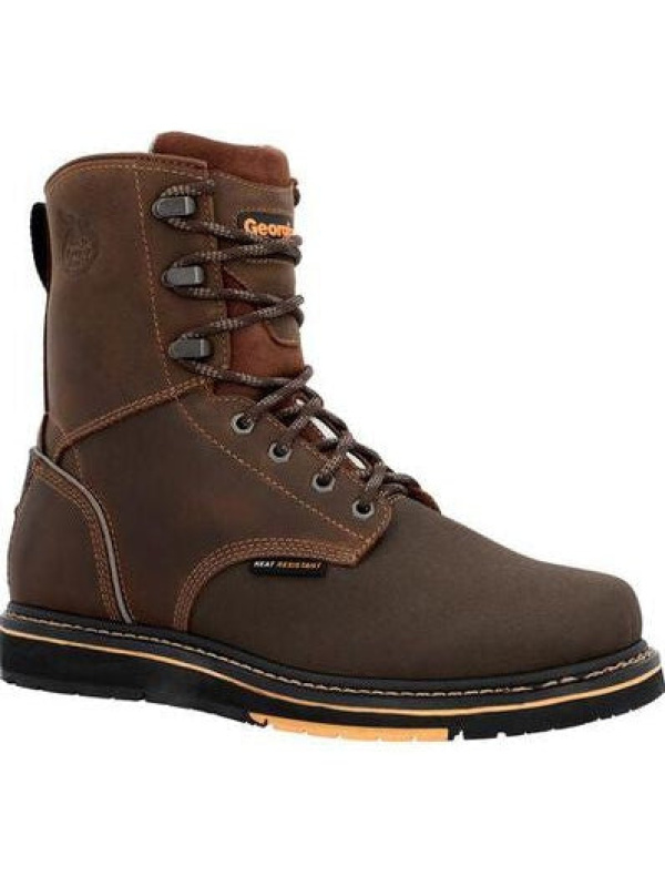Georgia Men's Amp Lt Power 8" Wedge Slip Resist Work Boot -Brown- GB00520