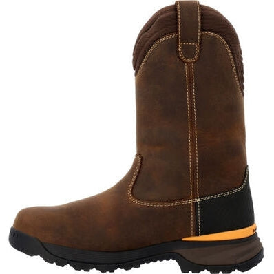 Georgia Men's TBD 11" Soft Toe WP Wellington Pull On Work Boot -Brown- GB00598 - Image 3