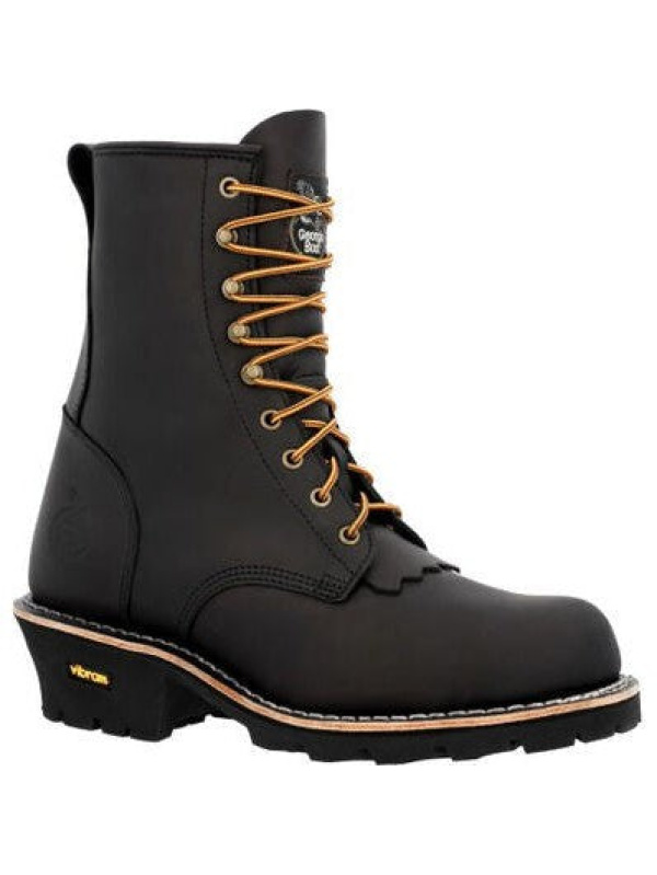 Georgia Men's Forestry 8" Soft Toe Logger Work Boot- Black- GB00648