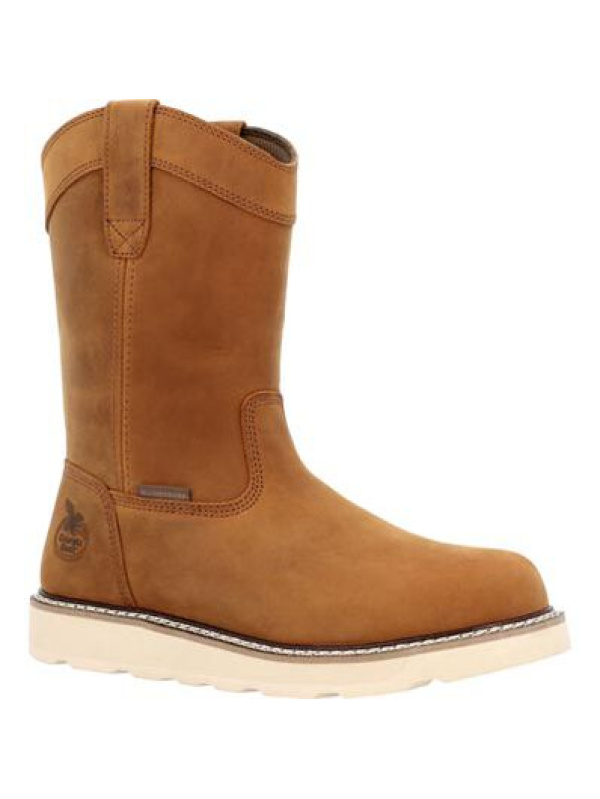 Georgia Men's Core 37 10" Soft Toe WP Pull On Wedge Work Boot- Brown- GB00666
