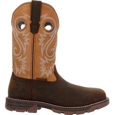 Georgia Men's Carbo Tec FLX 11" Soft Toe WP Western Work Boot- Brown- GB00671 - Image 2