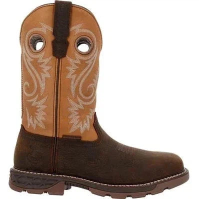 Georgia Men's Carbo Tec FLX 11" Alloy Toe WP Western Work Boot- Brown- GB00672 - Image 2
