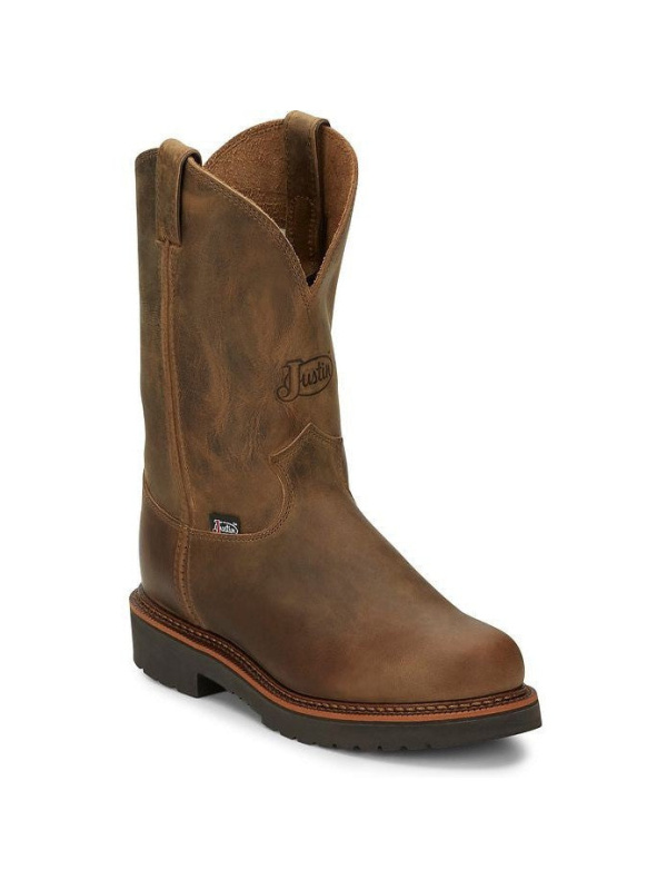 Justin Men's Blueprint 8" USA Western Work Boot -Tan- 4440