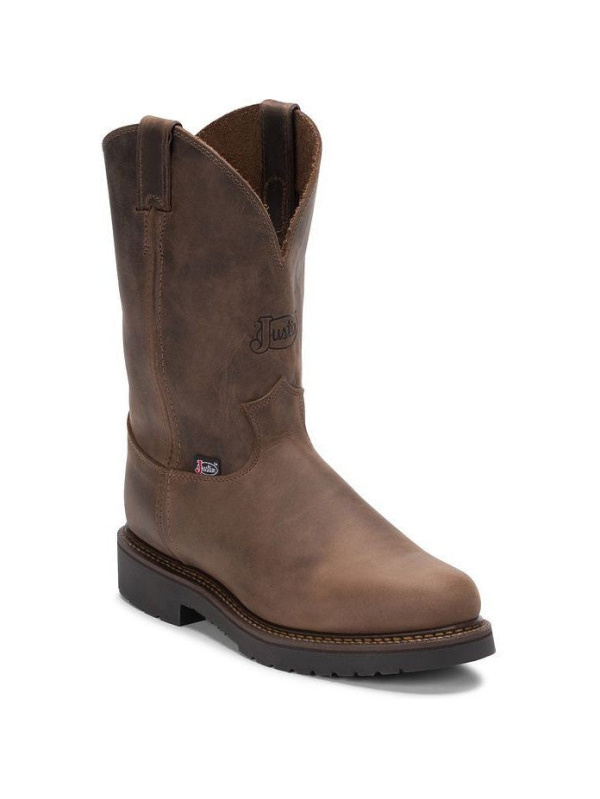 Justin Men's Balusters 11" Slip Resistant Western Work Boot -Brown- 4444