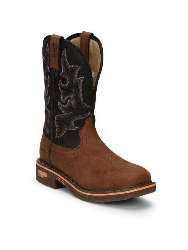 Justin Men's Resistor 11" Nano Comp Toe Western Work Boot -Brown- CR4012