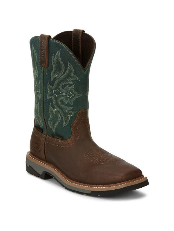 Justin Men's Bolt 11" Comp Toe WP Western Work Boot -Tan- SE4105