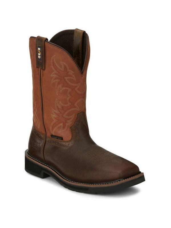 Justin Men's Actuator 11" CT Western Work Boot -Brown- SE4300