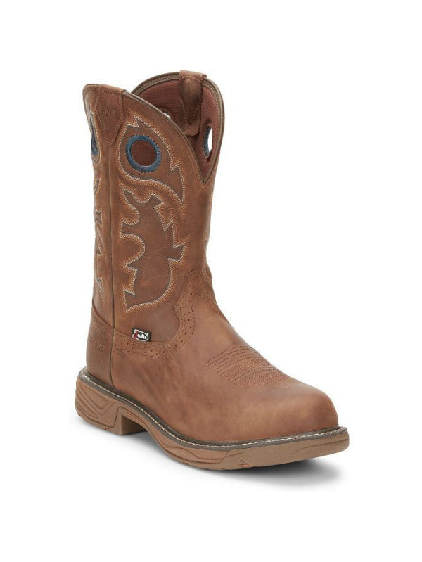 Justin Men's Rush 11" Nano CT Western Work Boot -Brown- SE4334