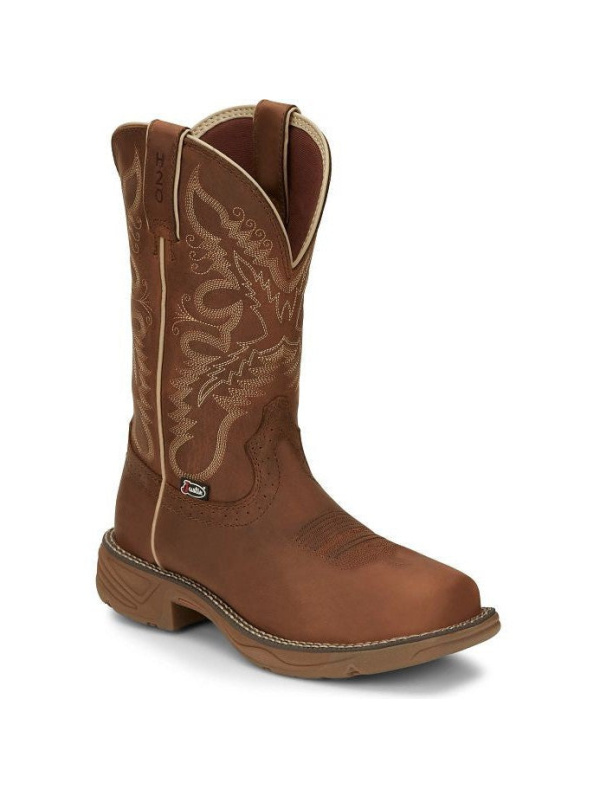 Justin Women's Rush 11" Waterproof Western Work Boot -Tan- SE4353