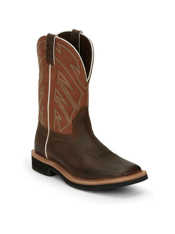 Justin Men's Electrician 11" Western Work Boot - Brown - SE4560