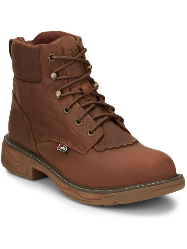 Justin Men's Rush 6" Waterproof Western Work Boot -Brown- SE465