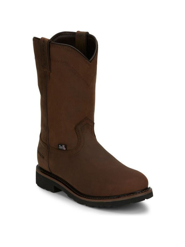 Justin Men's Drywall 10" Waterproof Western Work Boot -Brown- SE4960