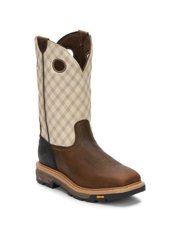 Justin Men's RoughNeck 12" Western Work Boot - Brown - WK2116