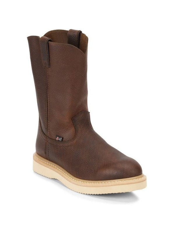 Justin Men's Axe 10" Soft Toe Wedge Western Work Boot -Brown- WK4908