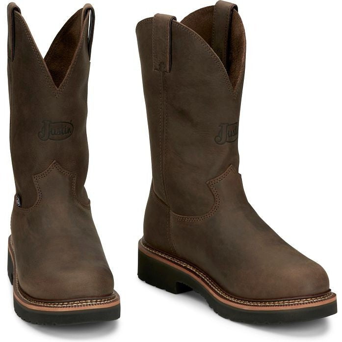 Justin Men's Carbide 11" Western Work Boot -Brown- OW4440 - Image 4