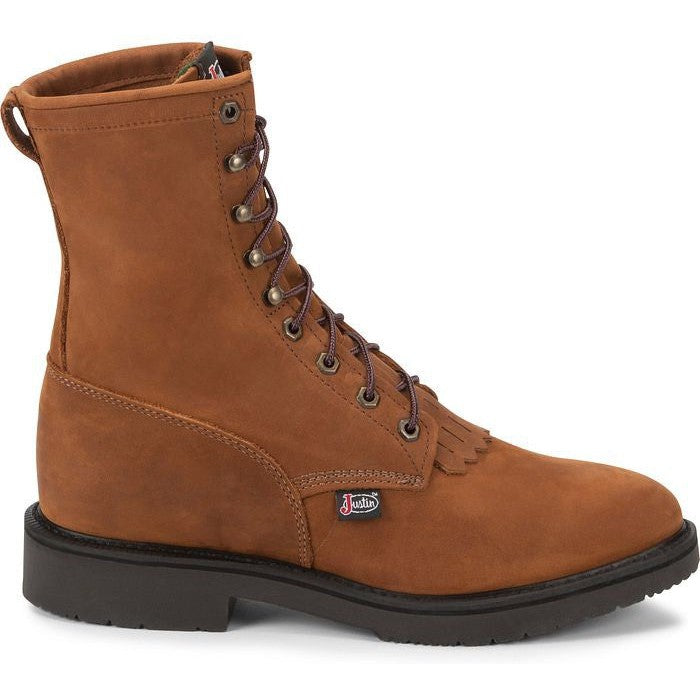 Justin Men's Conductor 8" Made in USA Work Boot - Hazel - 760 - Image 3