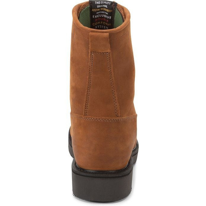 Justin Men's Conductor 8" Made in USA Work Boot - Hazel - 760 - Image 4