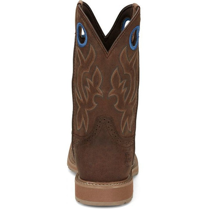 Justin Men's All Round 11" WP Western Work Boot -Brown- SE3114 - Image 6