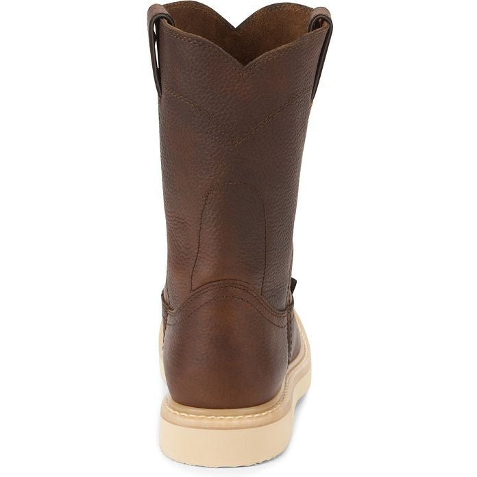Justin Men's Axe 10" Soft Toe Wedge Western Work Boot -Brown- WK4908 - Image 6