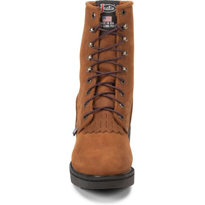 Justin Men's Conductor 8" Made in USA Work Boot - Hazel - 760 - Image 6